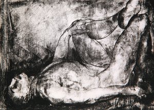 Man på ryggen, naken, ca 1916 av George Wesley Bellows