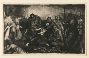 The Enemy Arrive, eller The Germans Arrive, från War Series av George Wesley Bellows