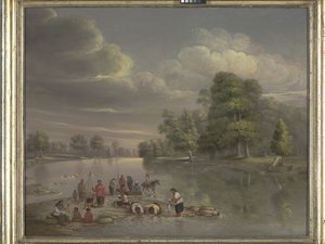 Scene On The Wabash (olja på duk)
