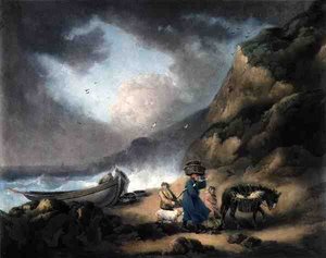 Fiskare, graverad av James Ward (1769-1859), pub. av J.R. Smith, 1793 (mezzotintgravyr) (par 125518) av George after Morland
