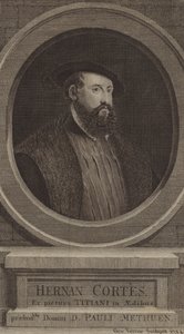 Hernan Cortes, spansk erövrare av George after Vertue