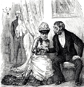 En tecknad film som kommenterar populariteten av handlätnad bland de rika. Illustrerad George du Maurier (1834-1896), en fransk-brittisk serietecknare och författare av George du Maurier