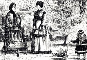 En tecknad film med titeln "Arv eller envisionist?". Illustrerad av George du Maurier (1834-1896), en fransk-brittisk serietecknare och författare av George du Maurier