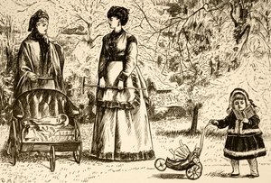 En tecknad film med titeln "Arv eller envisionist?". Illustrerad av George du Maurier (1834-1896), en fransk-brittisk serietecknare och författare av George du Maurier