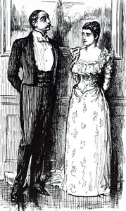 En tecknad film med titeln "Psykiskt samhälle". Illustrerad av George du Maurier (1834-1896), en fransk-brittisk serietecknare och författare av George du Maurier