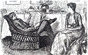En man och hustru som läser av George du Maurier