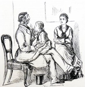 Barn fascinerat av gummi som används för att fixa löständer av George du Maurier