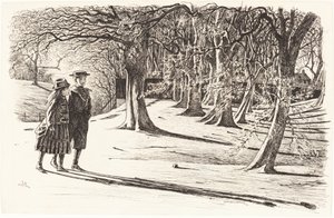 Två barn i snön av George du Maurier