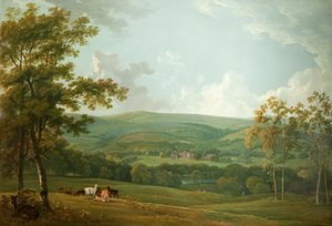 En avlägsen vy av Towneley Hall, c.1777