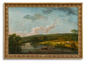 Hazel Gap, Near Welbeck (olja på duk) av George the Elder Barret
