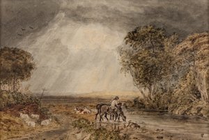 Landskap [Hemkomsten], okänt datum (akvarell på papper)