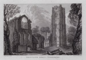 Fountains Abbey, Yorkshire (gravyr) av George the Younger Cuitt