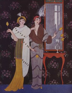 Art déco modetallrik (litho i färg)