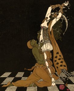 Vaslav Nijinsky och Ida Rubinstein i Schéhérazade av Georges (after) Barbier
