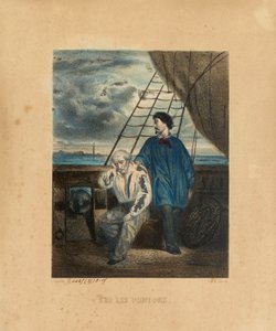 På pontonen, graverad av H. Jannin, 1848 av Georges Alexandre after Fischer