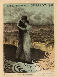 Affisch för Oper Louise av Gustave Charpentier, 1900
