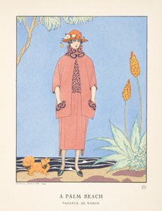 A Palm Beach, från en samling modetallrikar av Georges Barbier