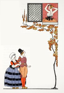 Beundran från fjärran (pochoir-tryck) av Georges Barbier