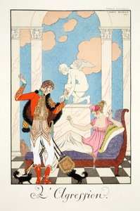 Aggression, från "Falbalas and Fanfreluches, Almanac of Present, Past and Future Modes" av Georges Barbier
