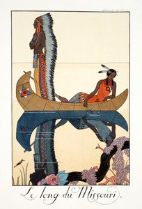 Längs Missouri, från "Falbalas & Fanfreluches, Almanac of Present, Past and Future Modes" av Georges Barbier
