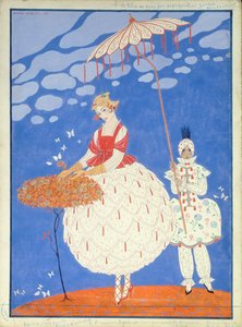 Höstrosor (penna, bläck och akvarell på papper) av Georges Barbier