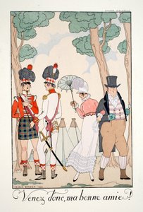 Kom, min gode vän!, från "Falbalas and Fanfreluches, Almanac of Present, Past and Future Modes" av Georges Barbier