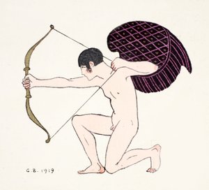 Amor 1919 (pochoirtryck) av Georges Barbier