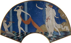 Dansande figurer på en terrass av Georges Barbier
