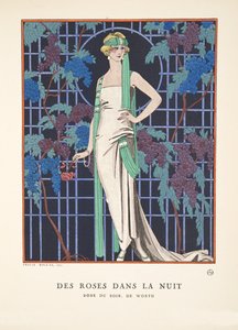 Roses in the Night, från en samling modetallrikar av Georges Barbier