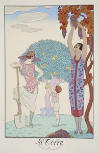 Earth, från "Falbalas and Fanfreluches, Almanac of Present, Past and Future Modes" av Georges Barbier