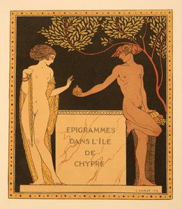 Epigram på ön Cypern, illustration från Les Chansons de Bilitis, av Pierre Louys, pub. 1922 (stenciltryck) av Georges Barbier