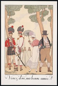 Falbalas and Fanfreluches, Almanacka för 1923, Kom därför, min gode vän, av George Barbier, tryck av Georges Barbier