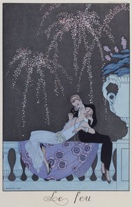 Eld, från "Falbalas  Fanfreluches, Almanach des Modes Présentes, Passées et Futures" (Falbalas  Fanfreluches, Almanacka över nuvarande, tidigare och framtida mode) av Georges Barbier