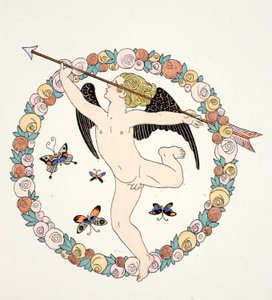 Frontispice i "Falbalas and Fanfreluches, Almanac of Present, Past and Future Modes" av Georges Barbier
