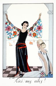 Här är mina vingar!, från "Falbalas and Fanfreluches, Almanac of Present, Past and Future Modes" av Georges Barbier