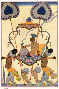 Indien, från "The Art of Parfume", pub. 1912 (pochoirtryck) av Georges Barbier
