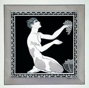The Afternoon of a Faun från serien "Designs on the dances of Vaslav Nijinsky" (1889-1950). Georges Barbier (1882-1932), Schablontryck av Georges Barbier