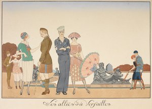 Les allies à Versailles. Olika representationer av de allierades soldater. av Georges Barbier