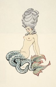 Mermaid, från "Les Liaisons Dangereuses" av Pierre Choderlos de Laclos (1741-1803), pub. 1934 (stenciltryck)