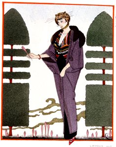 Mme Paquins reserock, gravyr 1914 av Georges Barbier