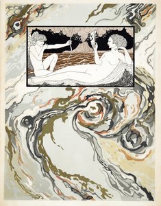 Karaktärer från komedi, framsida, pub. 1922 (stenciltryck) av Georges Barbier