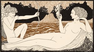 Personages de Comedie, detalj från Front Cover, pub. 1922 (pochoirtryck) av Georges Barbier
