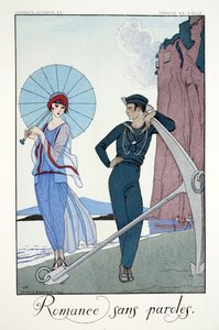Romanser utan ord, från "Falbalas & Fanfreluches, Almanac of Present, Past and Future Modes" av Georges Barbier