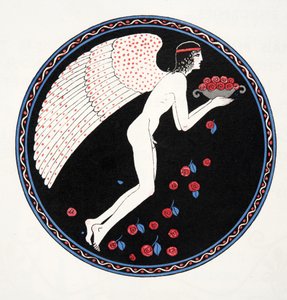 Ros i natten, illustration från Les Chansons de Bilitis, av Pierre Louys, pub. 1922 (stenciltryck) av Georges Barbier