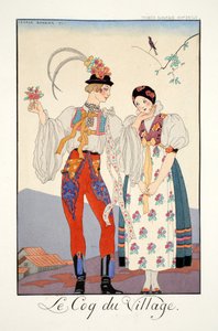 The Cock of the Walk, från "Falbalas et Fanfreluches, Almanac of Present, Past and Future Modes" av Georges Barbier