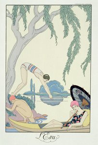Vatten, från "Falbalas and Fanfreluches, Almanac of Present, Past and Future Modes" av Georges Barbier
