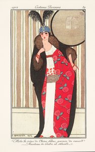Modetallrik för kvinnor från Journal des Dames et des Modes av Georges Barbier