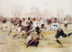 Fotboll (Rugby), mästerskapsmatch på Parc de Saint Cloud, sportkalender, februari av Georges Bertin Scott