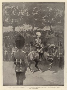 Lord Wolseley (överbefälhavaren) Rider inför Hennes Majestäts vagn