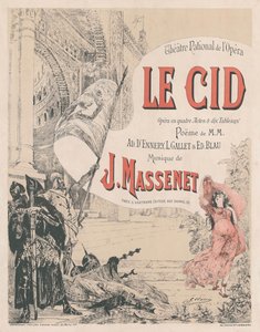 Affisch för premiären av Opera Le Cid av Jules Massenet, 1885. av Georges Clairin